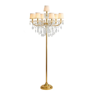7-Light Luxurious Crystal Gold Barrel LED Floor Lamp Zawala Image - 3
