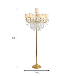 7-Light Luxurious Crystal Gold Barrel LED Floor Lamp Zawala #size