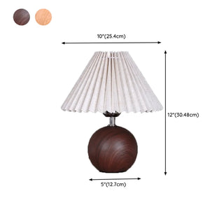 Umbrella-Shaped Wooden Ball Base Bedside Table Lamp Zawala #size
