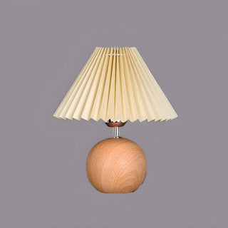 Umbrella-Shaped Wooden Ball Base Bedside Table Lamp Zawala Image - 5
