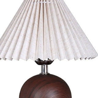 Umbrella-Shaped Wooden Ball Base Bedside Table Lamp Zawala Image - 9