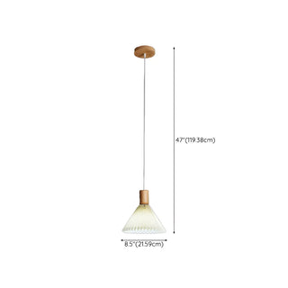 ZOWALA - Modern Cone White Fabric Pleated Fabric Pendant Light #size