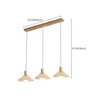ZOWALA - Modern Cone White Fabric Pleated Fabric Pendant Light Image - 15