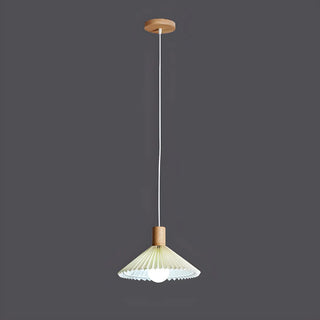 ZOWALA - Modern Cone White Fabric Pleated Fabric Pendant Light Image - 7