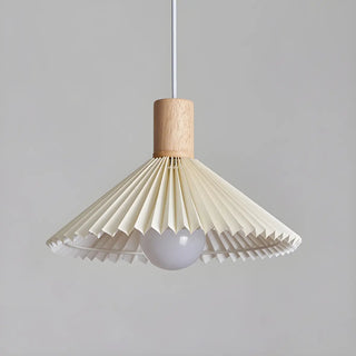 ZOWALA - Modern Cone White Fabric Pleated Fabric Pendant Light Image - 9