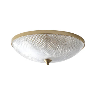 Small Golden Clear Glass Bowl-Shaped Flush Mount Light Zawala Image - 11