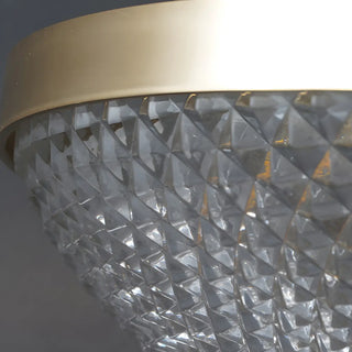 Small Golden Clear Glass Bowl-Shaped Flush Mount Light Zawala Image - 5