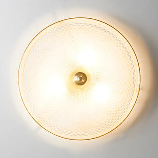 Small Golden Clear Glass Bowl-Shaped Flush Mount Light Zawala Image - 6