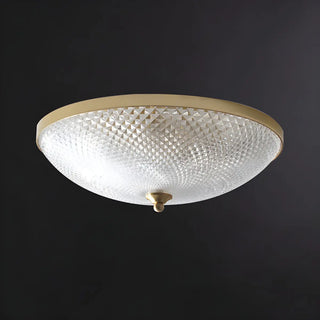 Small Golden Clear Glass Bowl-Shaped Flush Mount Light Zawala Image - 7