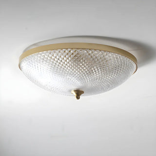 Small Golden Clear Glass Bowl-Shaped Flush Mount Light Zawala Image - 8