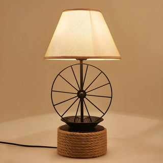 Creative Conical Fabric Black Windmill Decor Table Lamp Zawala Image - 3