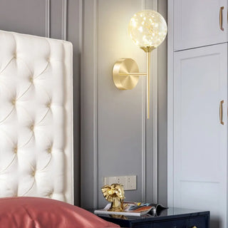 Trendy Fairy Lights Gold Glass Globe Wall Sconce Zawala Image - 1