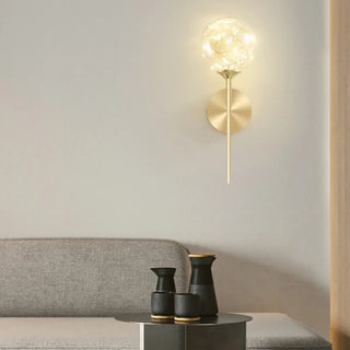 Trendy Fairy Lights Gold Glass Globe Wall Sconce Zawala Image - 2