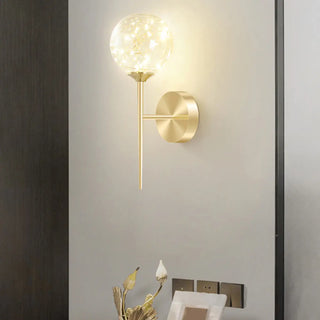 Trendy Fairy Lights Gold Glass Globe Wall Sconce Zawala Image - 3