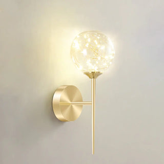 Trendy Fairy Lights Gold Glass Globe Wall Sconce Zawala Image - 5
