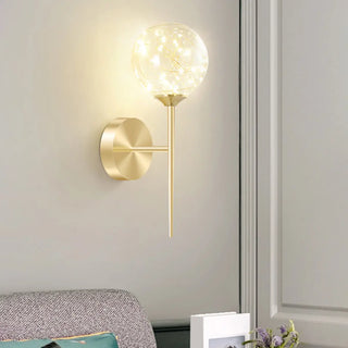 Trendy Fairy Lights Gold Glass Globe Wall Sconce Zawala Image - 6