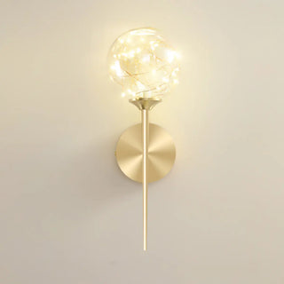 Trendy Fairy Lights Gold Glass Globe Wall Sconce Zawala Image - 9