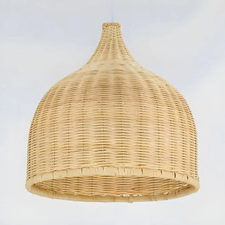 Natural Bohemian Woven Rattan Dome Dining Room Pendant Light Zawala Image - 3
