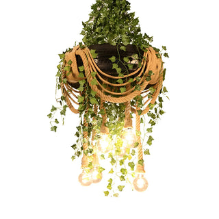 Tire Rope Leaf 6-Light Restaurant Farmhouse Chandelier Image - 3