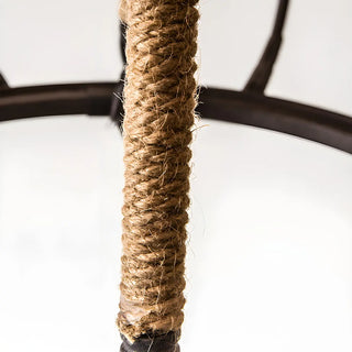 ZOWALA - Wheel Rope Candle Rust Multi-Light Farmhouse Chandelier Image - 6