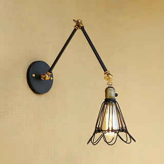 ZOWALA - Farmhouse Swing Arm Wire Adjustable Bronze Wall Light Image - 1