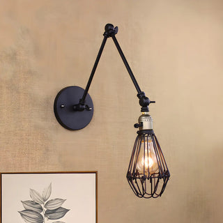 ZOWALA - Farmhouse Swing Arm Wire Adjustable Bronze Wall Light Image - 3