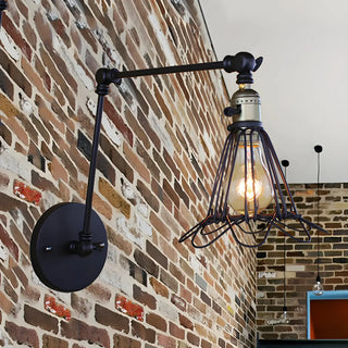 ZOWALA - Farmhouse Swing Arm Wire Adjustable Bronze Wall Light Image - 4