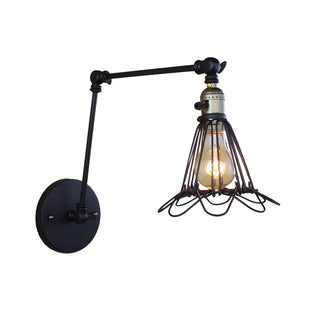 ZOWALA - Farmhouse Swing Arm Wire Adjustable Bronze Wall Light Image - 5