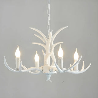 ZOWALA - Antler Wood Brown Candle Restaurant Farmhouse Chandelier Image - 11