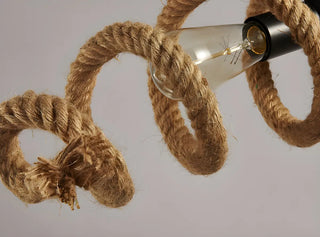 ZOWALA - Farmhouse Linear Spiral Rope 2-Light Chandelier Image - 10