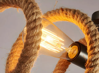 ZOWALA - Farmhouse Linear Spiral Rope 2-Light Chandelier Image - 12