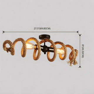 ZOWALA - Farmhouse Linear Spiral Rope 2-Light Chandelier #size
