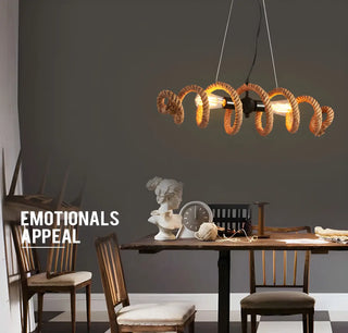 ZOWALA - Farmhouse Linear Spiral Rope 2-Light Chandelier Image - 4