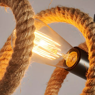 ZOWALA - Farmhouse Linear Spiral Rope 2-Light Chandelier Image - 6