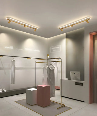 Fashion Gold LED Metal Flush Mount Fixed Track Light Zawala Image - 2