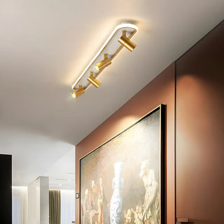 Fashion Gold LED Metal Flush Mount Fixed Track Light Zawala Image - 3