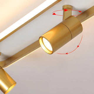 Fashion Gold LED Metal Flush Mount Fixed Track Light Zawala Image - 6