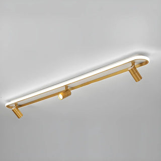 Fashion Gold LED Metal Flush Mount Fixed Track Light Zawala Image - 8