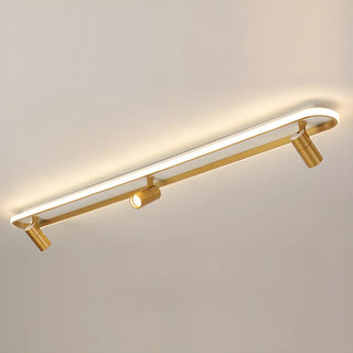 Fashion Gold LED Metal Flush Mount Fixed Track Light Zawala Image - 9