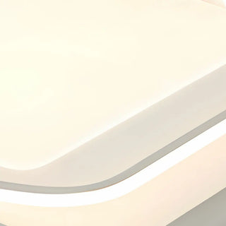 Fashion Large White Rectangle Wavy Flush Mount Light Zawala Image - 7