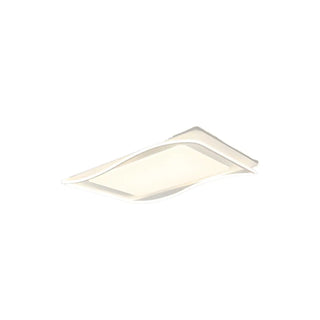 Fashion Large White Rectangle Wavy Flush Mount Light Zawala Image - 8