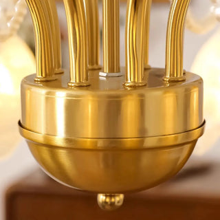 ZOWALA - Flower Glass Gold Pearl Down Living Room Chandelier Image - 17