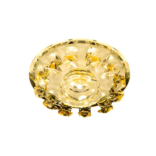 ZOWALA - Corridor Yellow Crystal Flower LED Flush Mount Light Image - 3