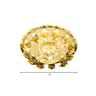 ZOWALA - Corridor Yellow Crystal Flower LED Flush Mount Light Image - 4