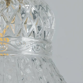 ZOWALA - French Vintage Clear Glass Bell Vase Pendant Light Image - 11