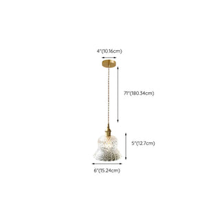 ZOWALA - French Vintage Clear Glass Bell Vase Pendant Light #size