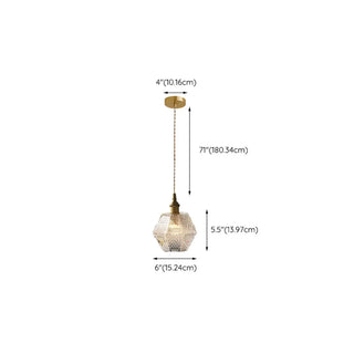 ZOWALA - French Vintage Clear Glass Bell Vase Pendant Light Image - 14