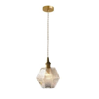 ZOWALA - French Vintage Clear Glass Bell Vase Pendant Light Image - 8