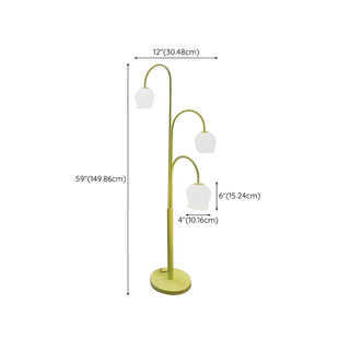Fresh 3-Light Pastel Green Flower Metal Floor Lamp Zawala #size