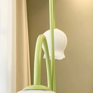 Fresh 3-Light Pastel Green Flower Metal Floor Lamp Zawala Image - 9